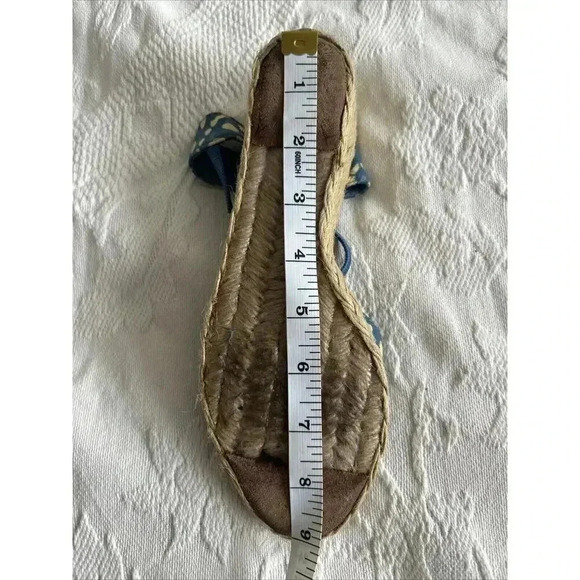 Lauren Ralph Lauren Cala Women’s 7.5 M Espadrille Shoes Wedges Heel Blue Beige - Picture 12 of 12